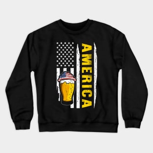 America Beer American Flag 4th of July Crewneck Sweatshirt